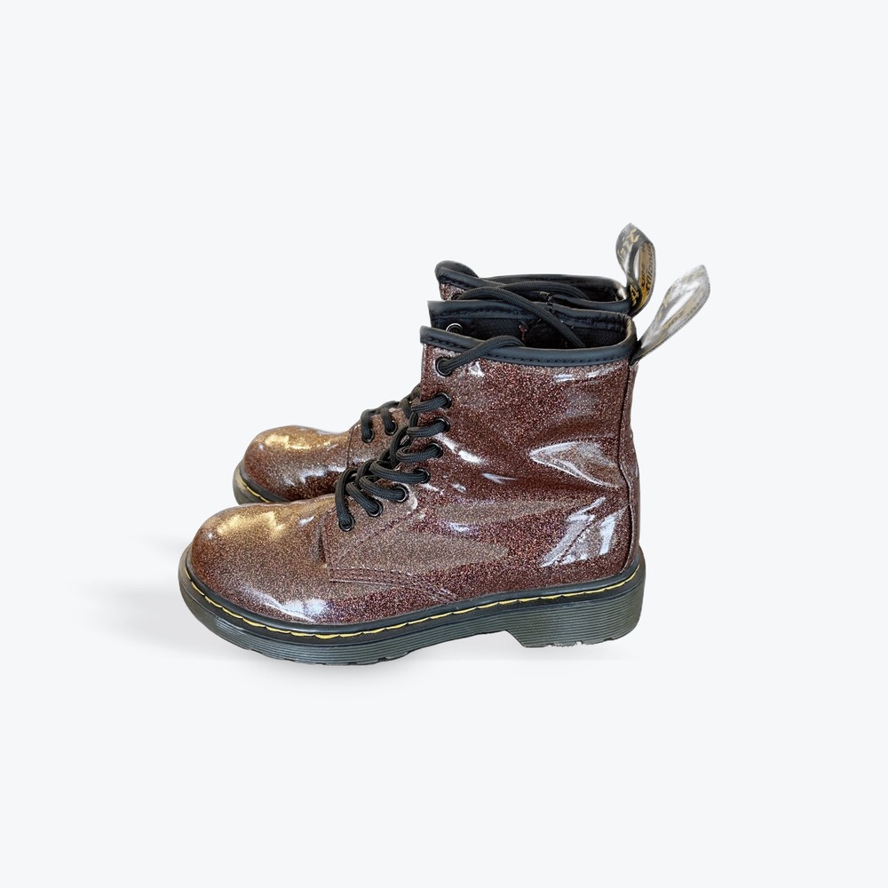 Kids Dr Martens‎ 1460 Glitter J Boots Size 1 US Kids Glitter Brown Lace Up zip